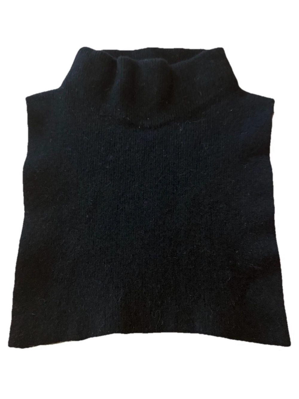 Catalina Belgimere Women XS Black Lambs Wool Sleeveless Turtleneck Tank